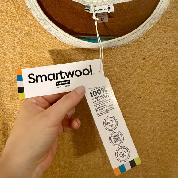 NWT Smartwool Creme, Yellow, and Brown Crew Neck Sweater - Picture 2 of 5